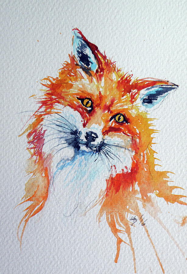 Red fox #10 Painting by Kovacs Anna Brigitta