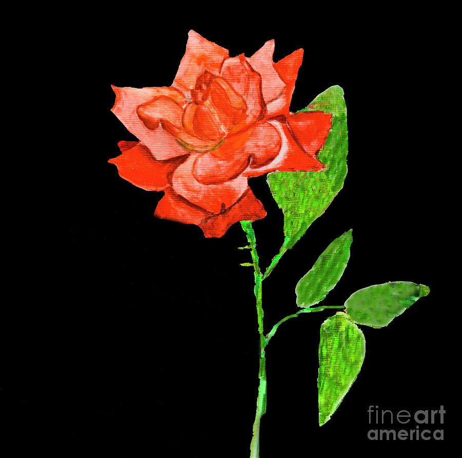 Red rose, painting #10 Painting by Irina Afonskaya