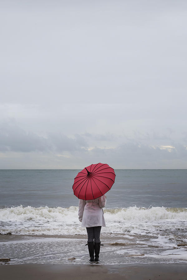 Winter Photograph - Red Umbrella #10 by Joana Kruse