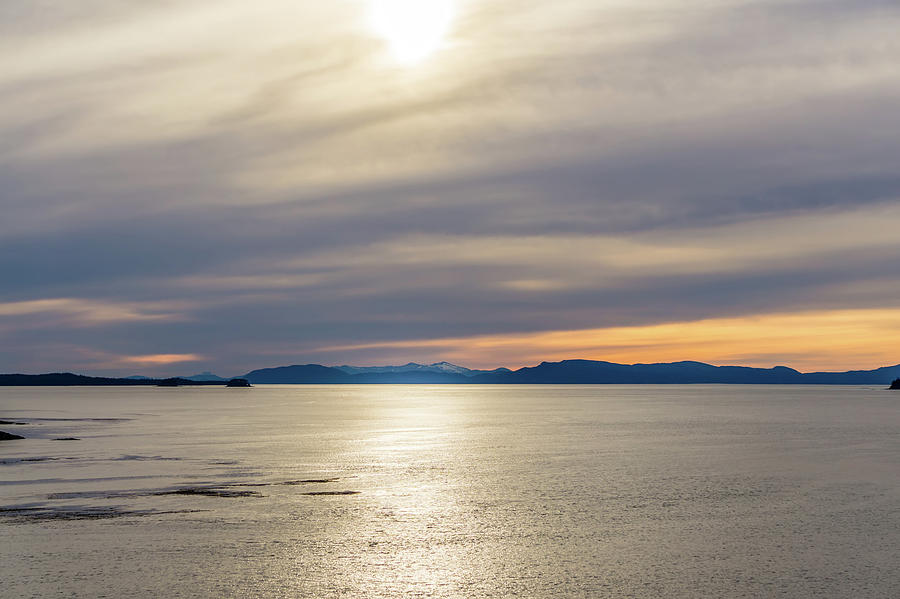 Sunset Over Alaska Fjords On A Cruise Trip Near Ketchikan #10 Photograph by Alex Grichenko