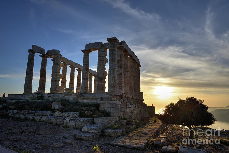 Temple of Poseidon during sunset #1 Photograph by George Atsametakis