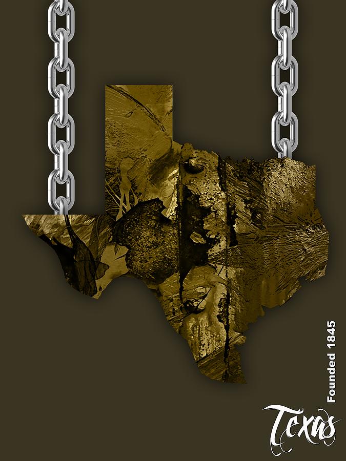 Texas State Map Collection #10 Mixed Media by Marvin Blaine