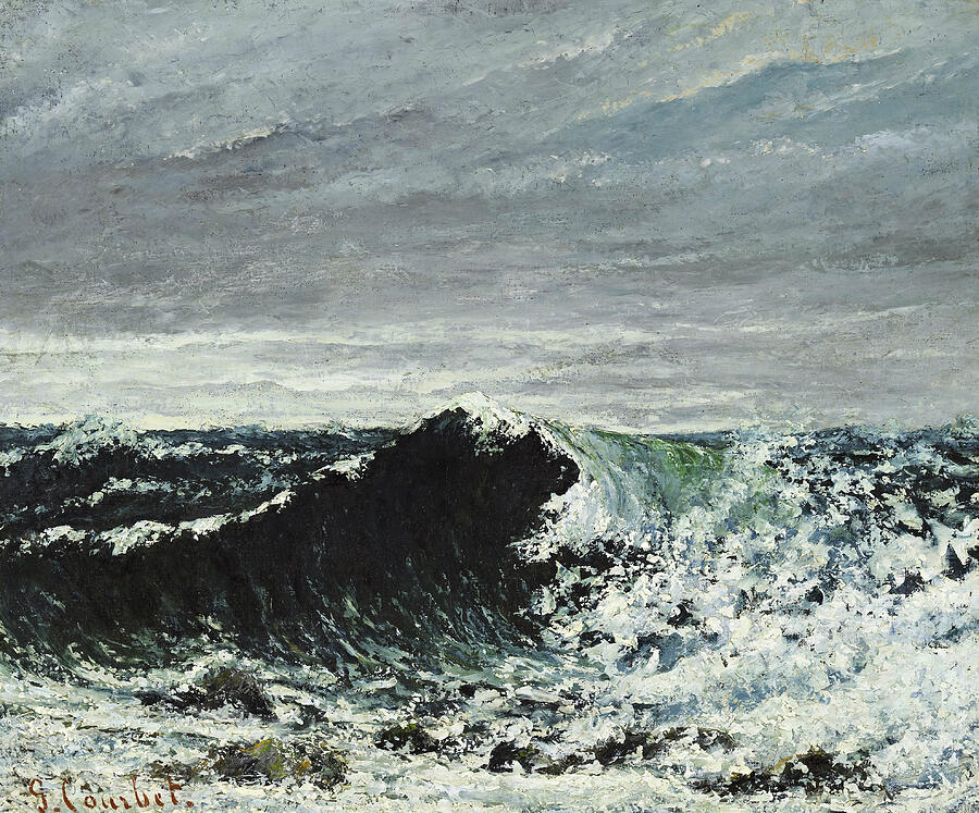 The Wave, from 1869 Painting by Gustave Courbet