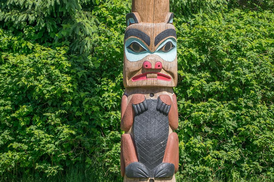 Totems Art And Carvings At Saxman Village In Ketchikan Alaska #10 Photograph by Alex Grichenko