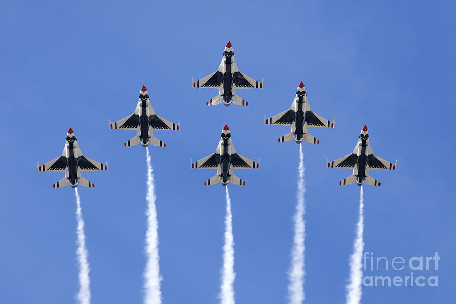 US Air Force Thunderbirds flying preforming precision aerial maneuvers #10 Photograph by Anthony Totah
