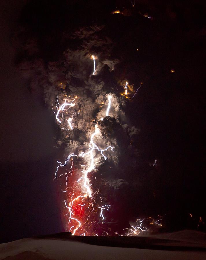 Volcanic Lightning, Iceland, April 2010 Photograph by Olivier Vandeginste