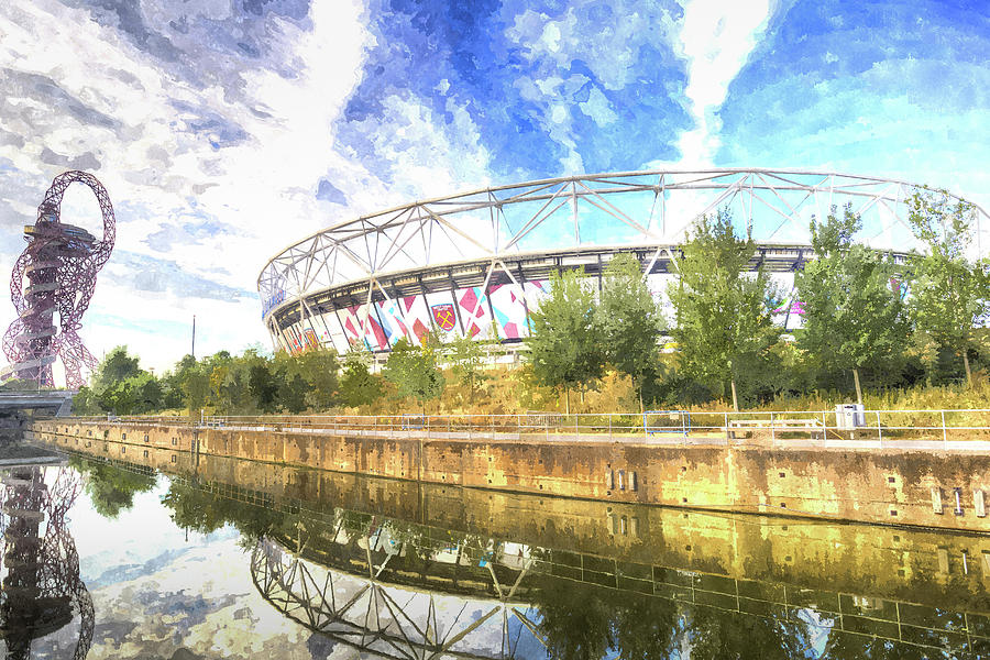 West Ham Olympic Stadium And The Arcelormittal Orbit Art #10 Photograph by David Pyatt