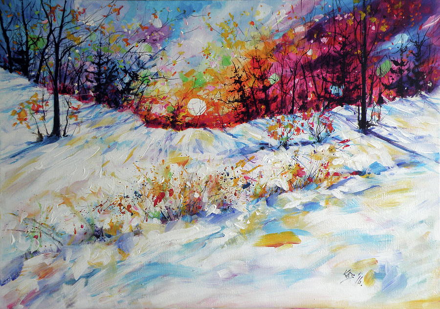 Winter #11 Painting by Kovacs Anna Brigitta