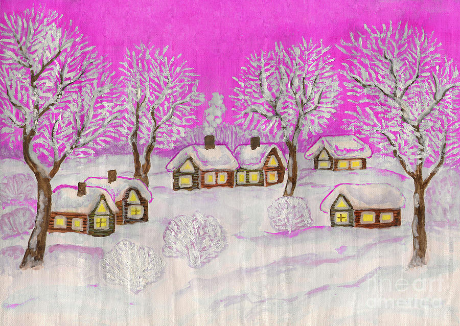 Winter landscape, painting #10 Painting by Irina Afonskaya