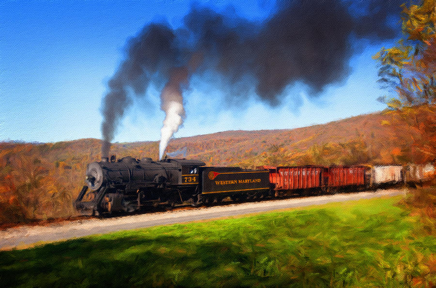 Western Maryland Steam train powers along railway Photograph by Steven Heap