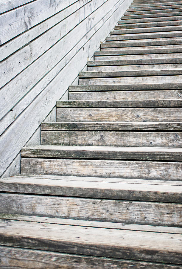 Architecture Photograph - Wooden steps #10 by Tom Gowanlock