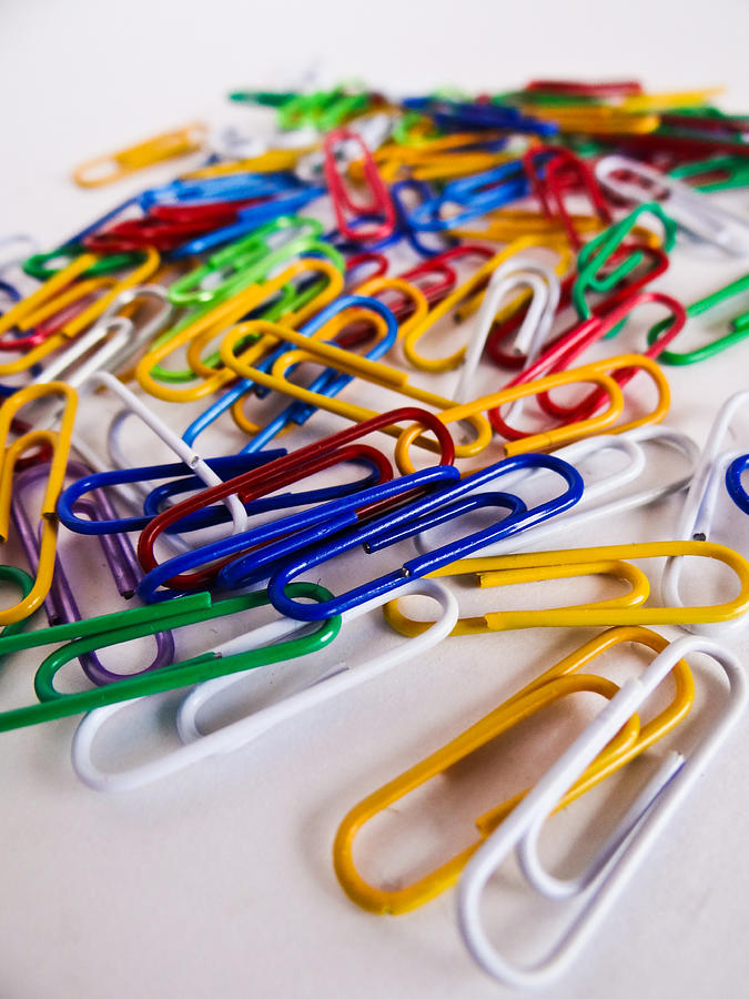 100 Paperclips Photograph by Julia Wilcox