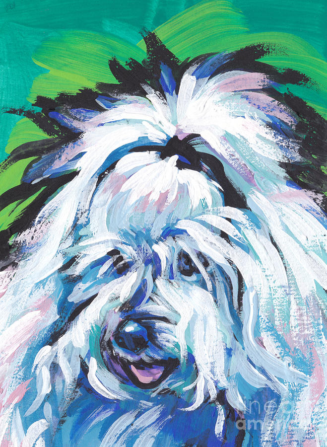 Dog Painting - 100 Per Cent Cotton by Lea S