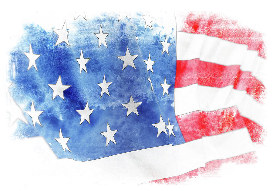 USA flag 15 Digital Art by Les Cunliffe