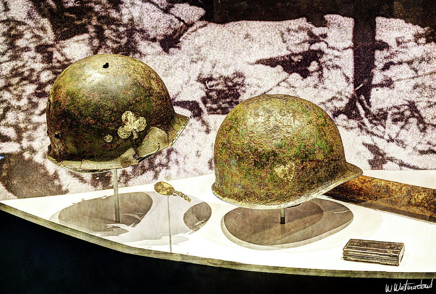 101st airborne helmets in Bastogne Photograph by Weston Westmoreland