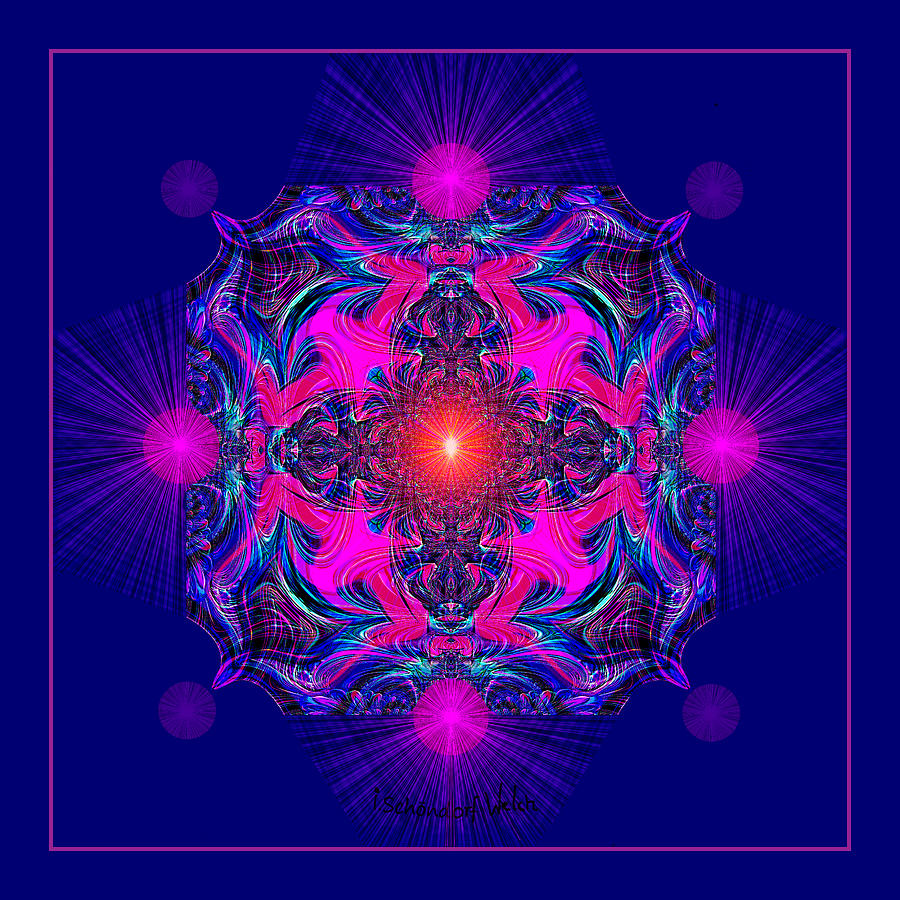 1028 -  A Mandala purple and pink 2017 Painting by Irmgard Schoendorf Welch