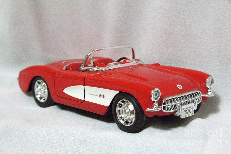 1053 Model Red Corvette Photograph by Linda Phelps