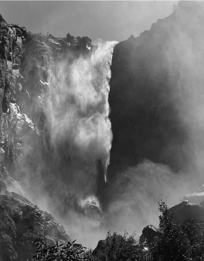 106721 Bridalveil Fall BW Photograph by Ed Cooper Photography
