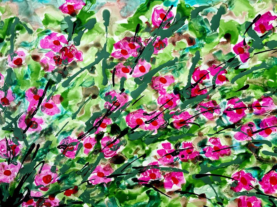 Flower Painting - Divine Blooms #107 by Baljit Chadha