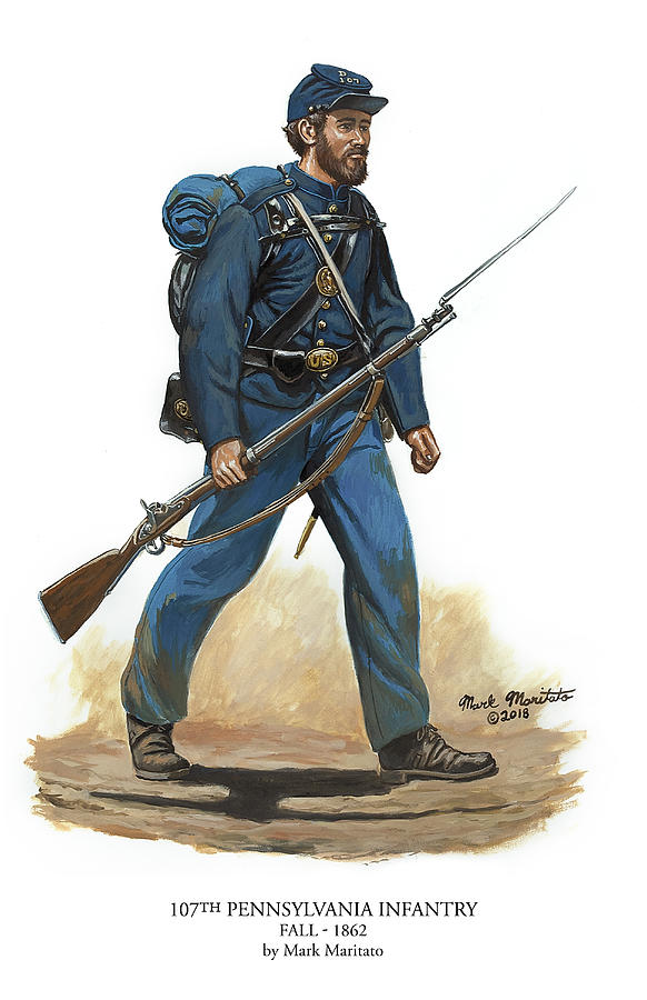 107th Pennsylvania Infantry Regiment - Fall of 1862 Painting by Mark ...