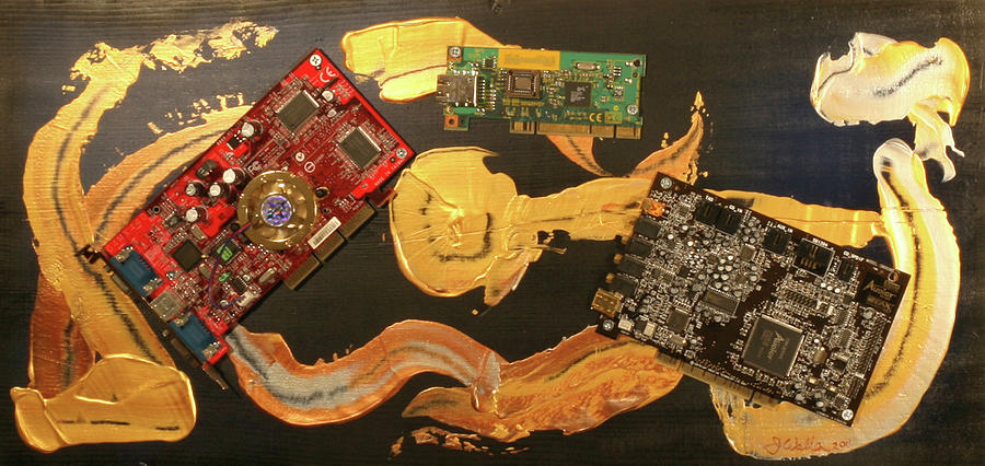 108 Circuit Board Mixed Media by James D Waller