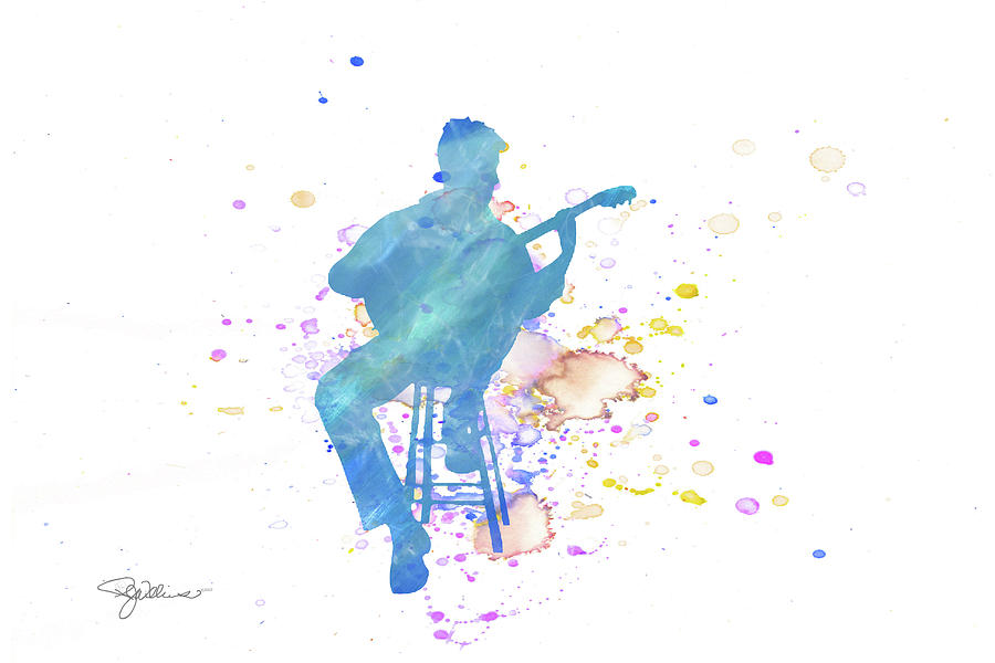 10830 Guitar Player Mixed Media by Pamela Williams
