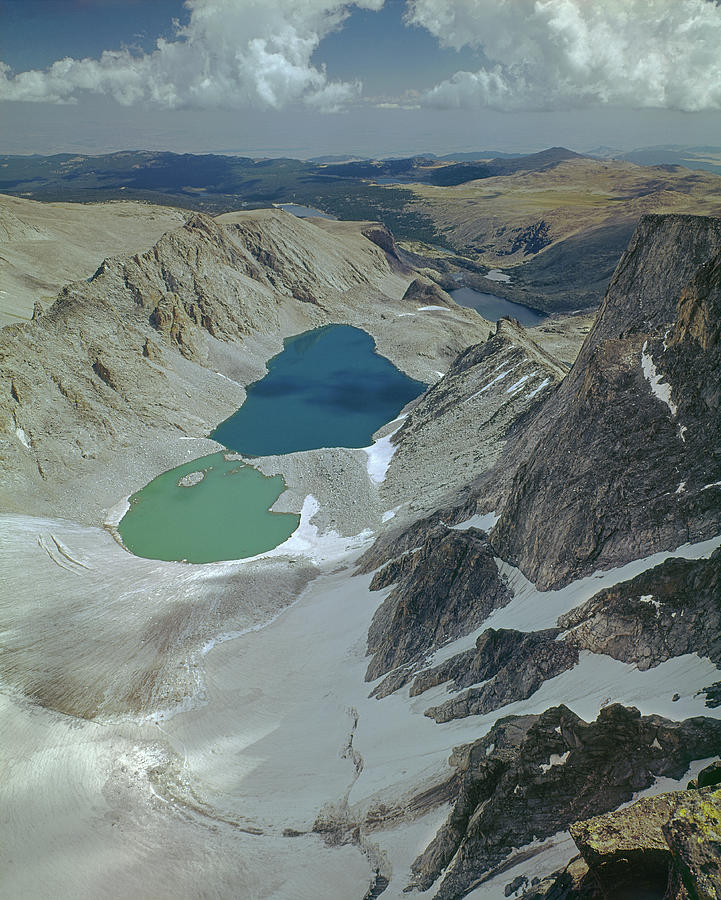 109717 Glacial Lakes Below Cloud Peak Glacier Photograph by Ed  Cooper Photography