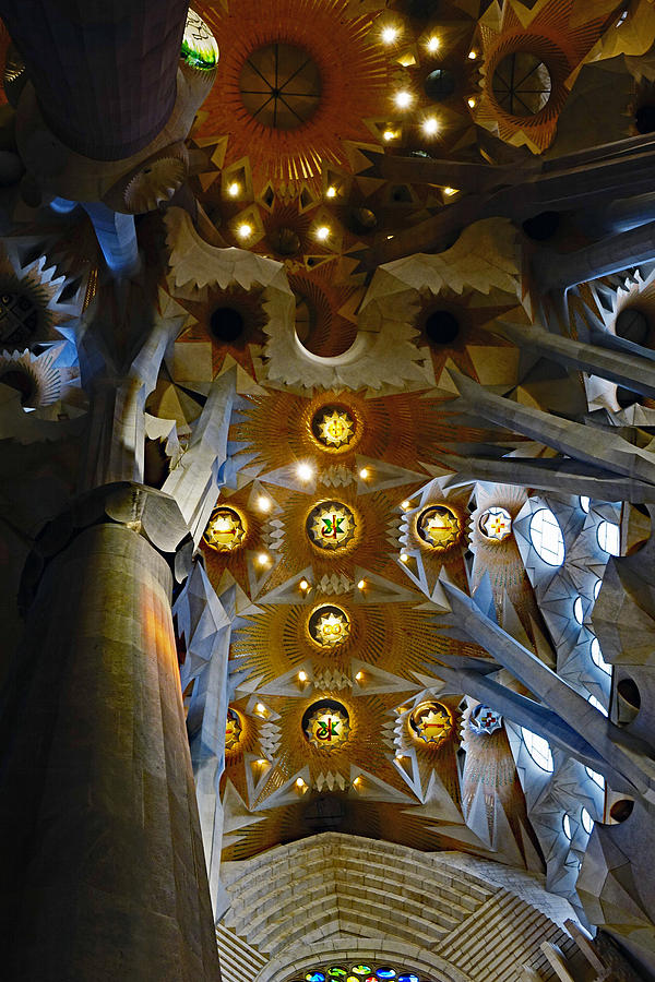 Artistic Achitecture Within The Sagrada Familia In Barcelona Photograph