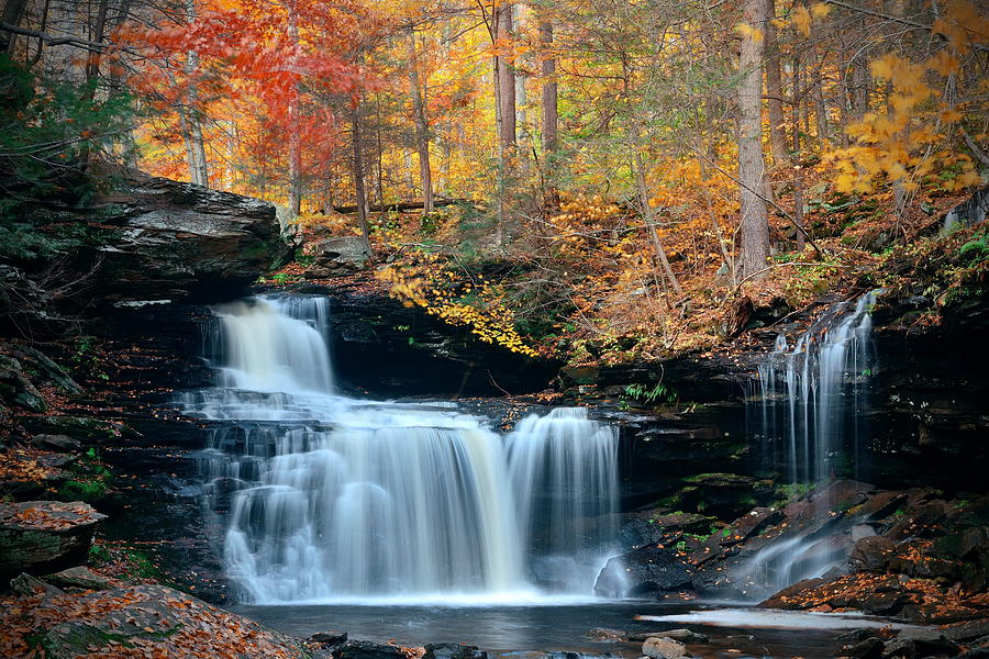 Autumn waterfalls #11 Photograph by Songquan Deng