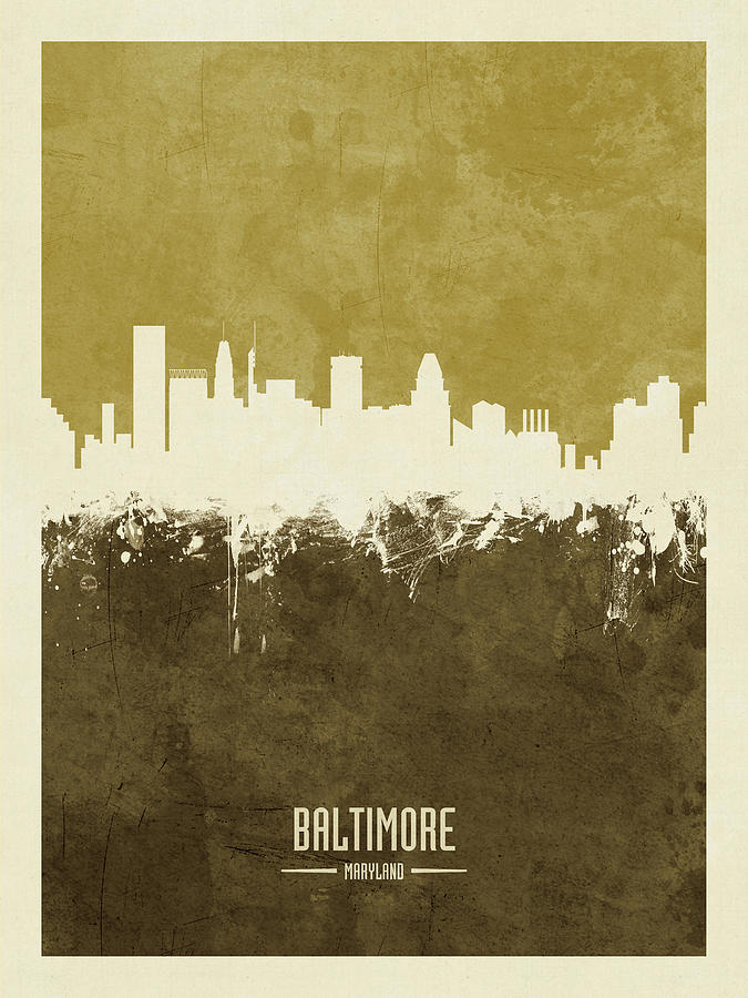 Baltimore Maryland Skyline #11 Digital Art by Michael Tompsett