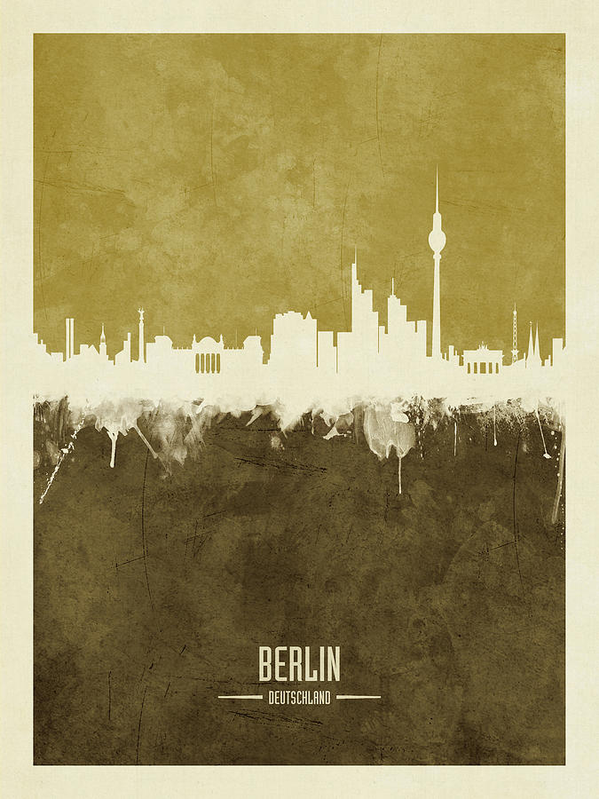 Berlin Digital Art - Berlin Germany Skyline #11 by Michael Tompsett