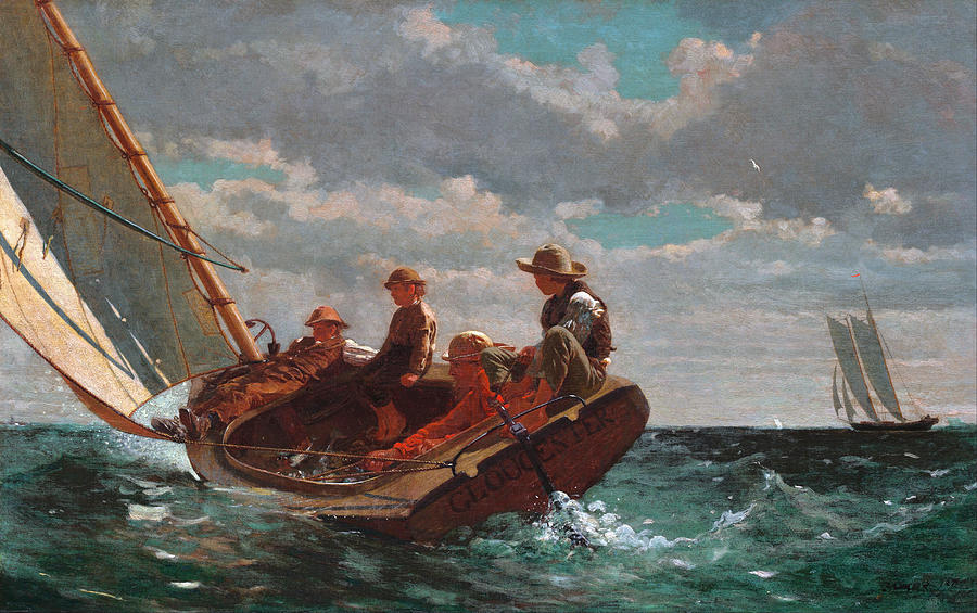 Winslow Homer Painting - Breezing Up #11 by Winslow Homer