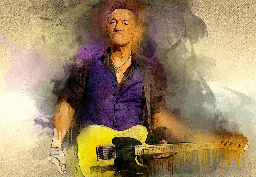 Bruce Springsteen Digital Art by Lilia Kosvintseva