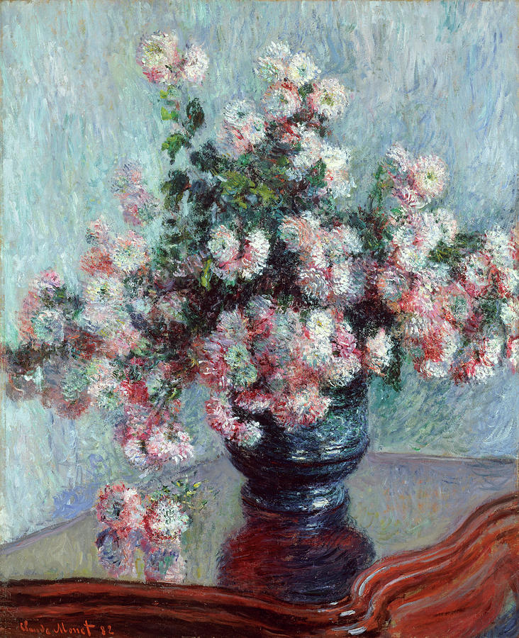 Claude Monet Painting - Chrysanthemums #11 by Claude Monet