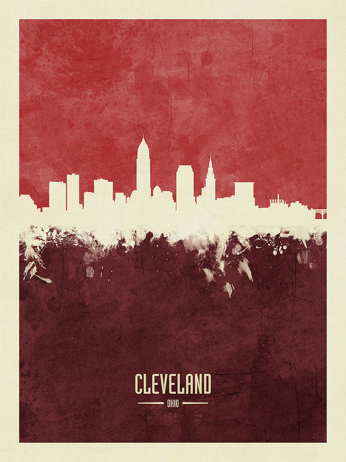 Cleveland Ohio Skyline #11 Digital Art by Michael Tompsett