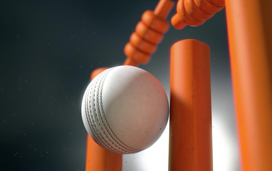 Cricket Digital Art - Cricket Ball Hitting Wickets #11 by Allan Swart