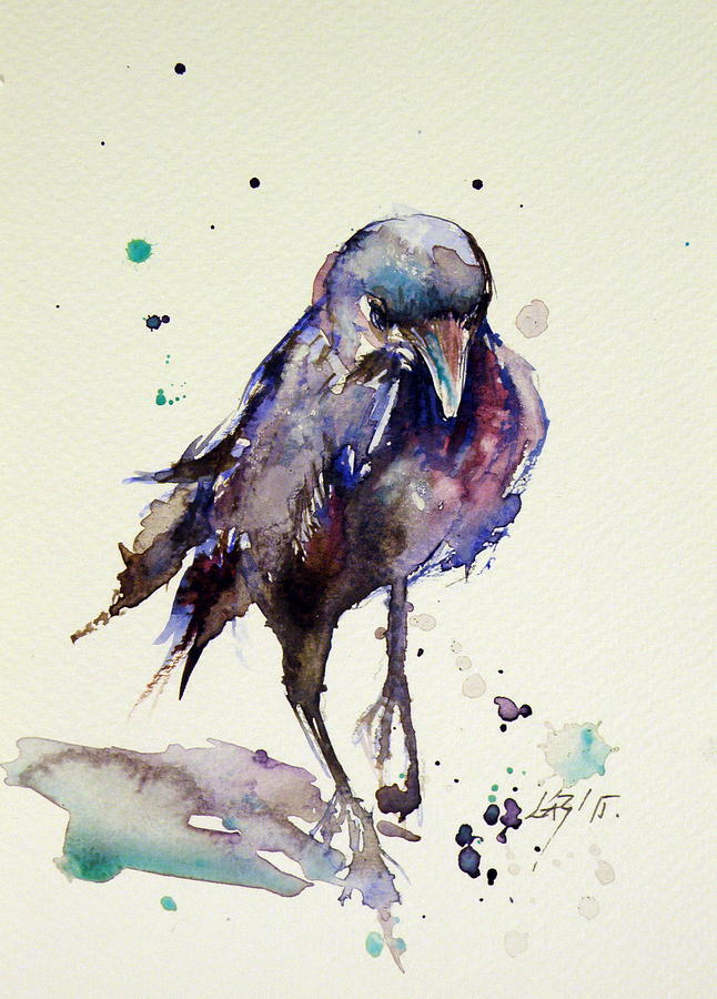 Raven Painting - Crow #11 by Kovacs Anna Brigitta