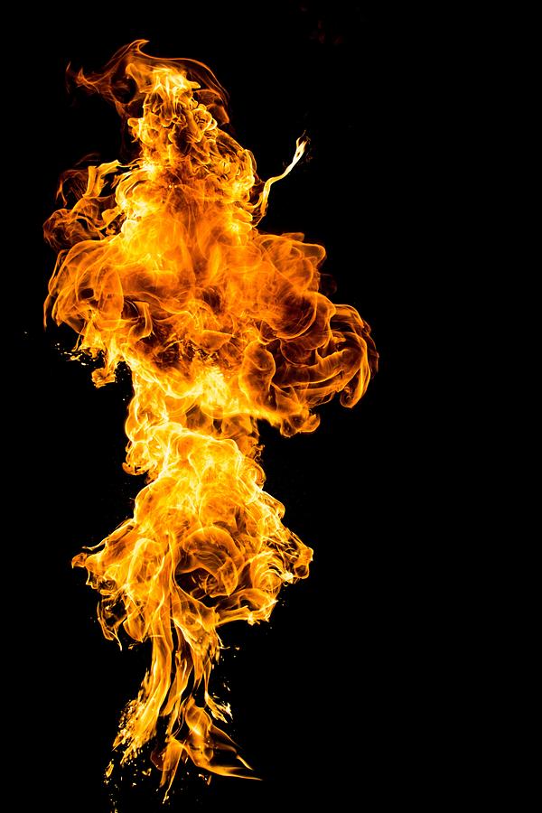 Fire in black background Photograph by Krzysztof Grabiec - Fine Art America