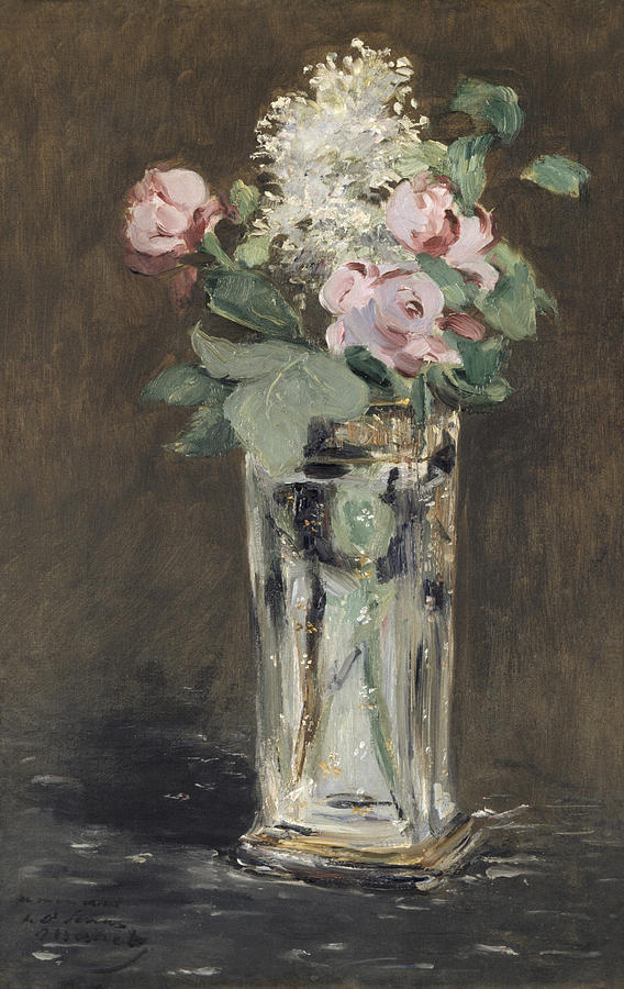 Flowers in a Crystal Vase Painting by Edouard Manet
