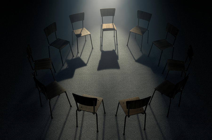 Group Digital Art - Group Therapy Chairs #11 by Allan Swart