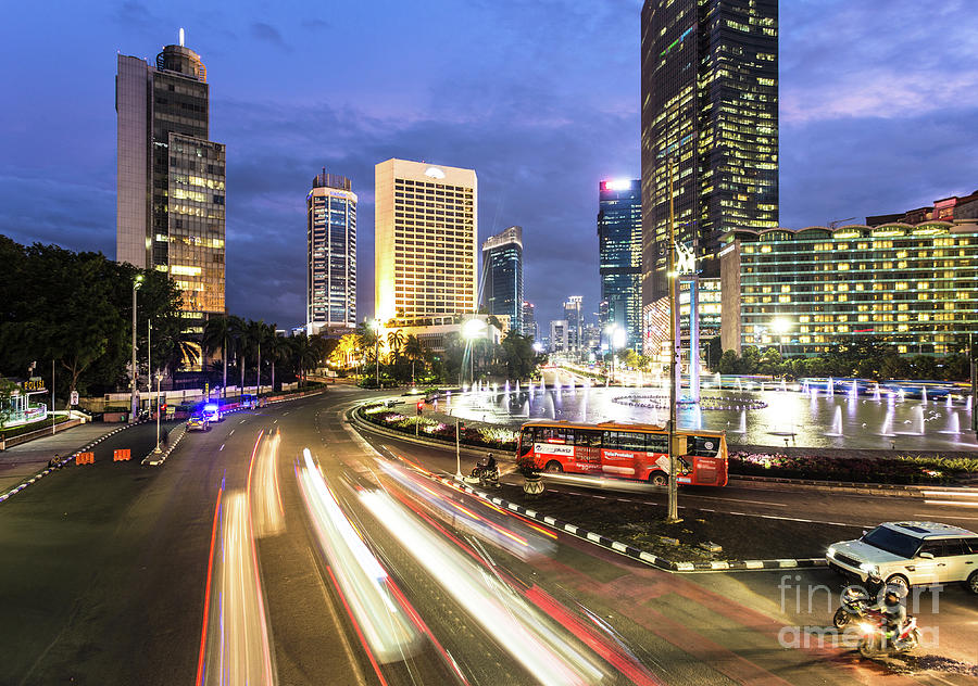 Jakarta night rush #11 Photograph by Didier Marti