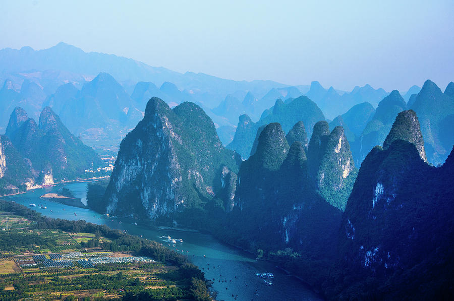 Karst mountains and Lijiang River scenery Photograph by Carl Ning ...