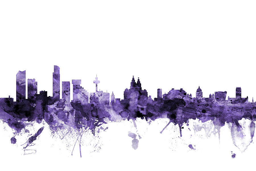 Liverpool England Skyline #11 Digital Art by Michael Tompsett