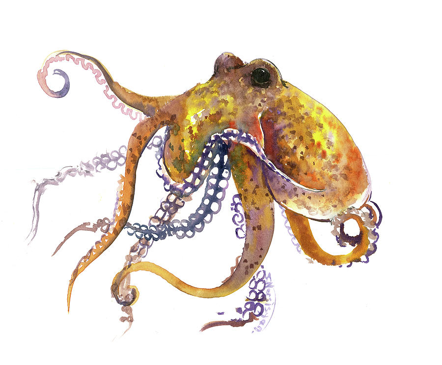 Octopus #11 Painting by Suren Nersisyan