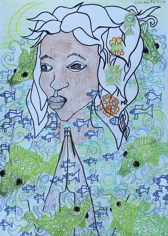 Our Lady Star of The Sea #11 Painting by Gloria Ssali