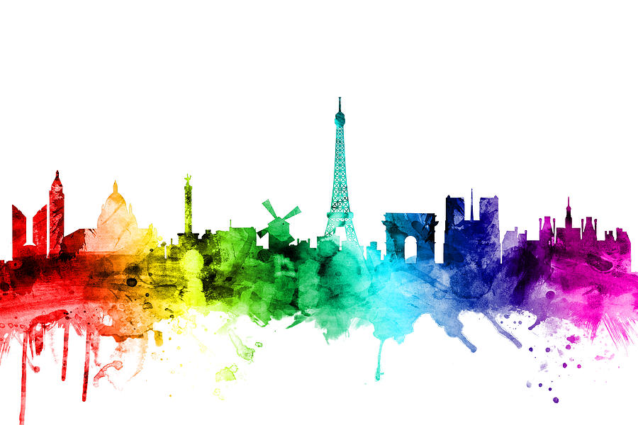 Paris France Skyline #11 Digital Art by Michael Tompsett