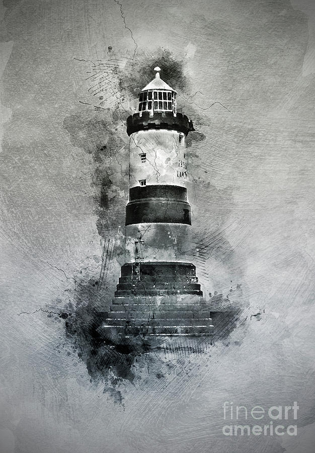 Penmon Lighthouse #11 Mixed Media by Ian Mitchell