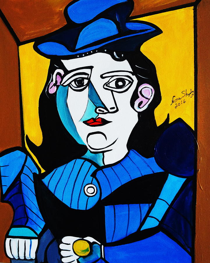 Picasso By Nora Man With A Ball Painting by Nora Shepley