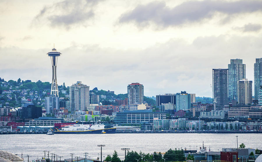 Port Of Seattle With Downtown Skyline Early Morning #11 Photograph by Alex Grichenko