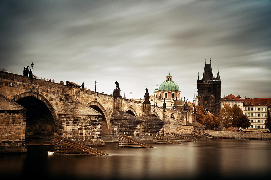 Prague skyline and bridge  #11 Photograph by Songquan Deng